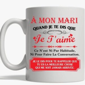 Tasse blanche personnalisée